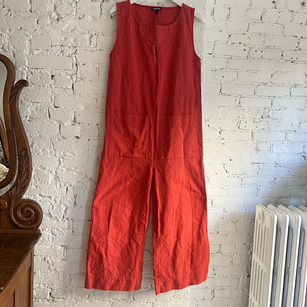 ILANA KOHN Red Canvas Jumpsuit M